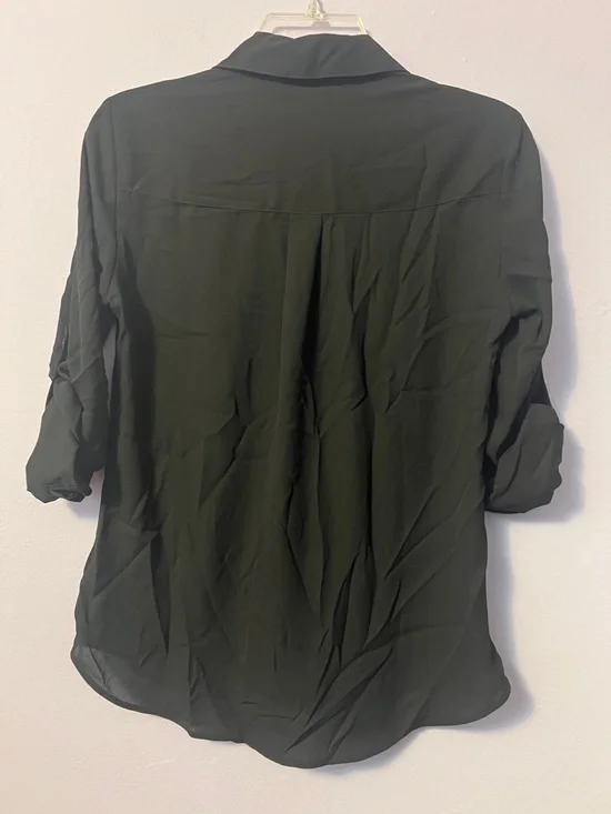 EXPRESS Classic Black Portofino Button-Down Shirt - Picture 2 of 3